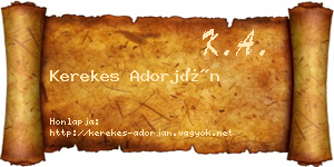 Kerekes Adorján névjegykártya